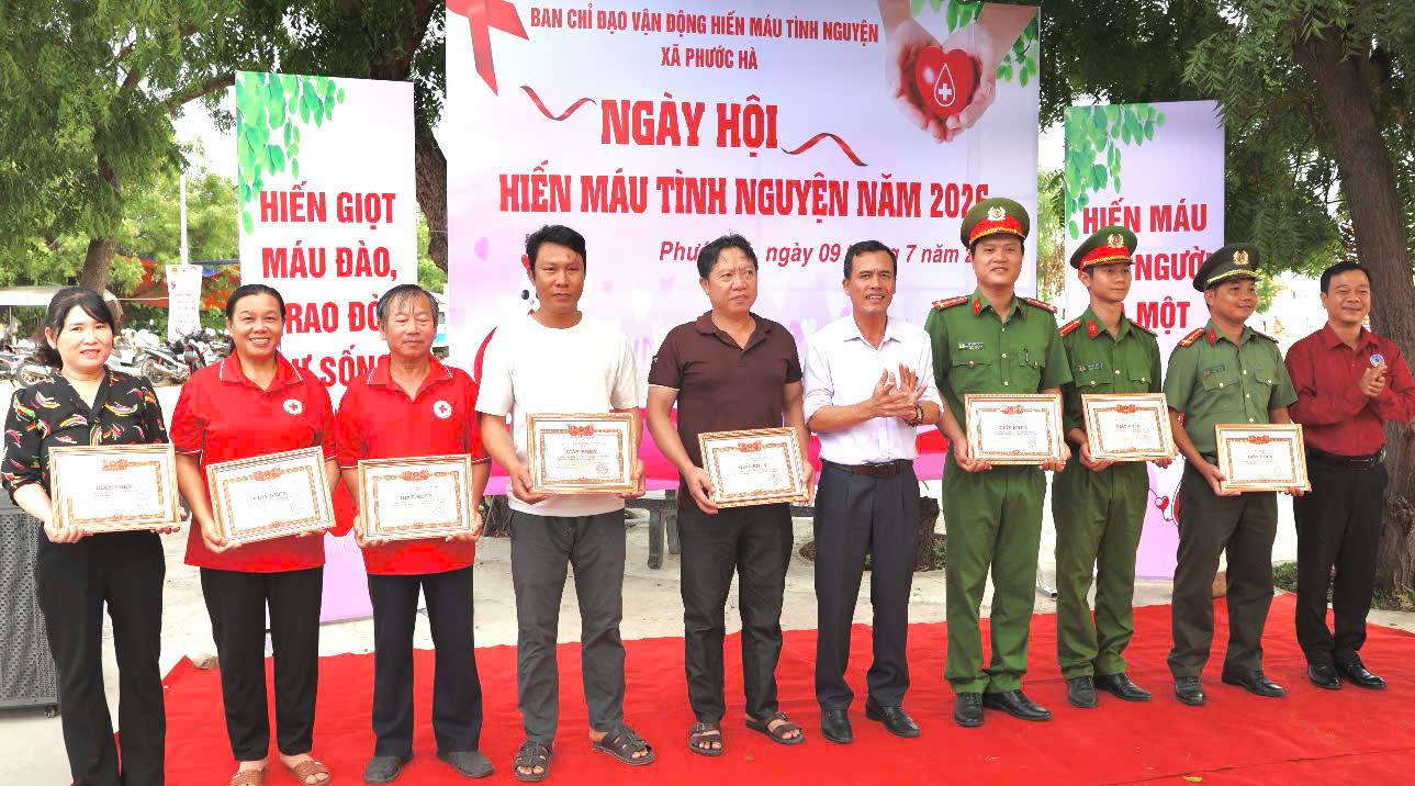 Tôn vinh những tấm lòng nhân ái từ phong trào hiến máu tình nguyện ở Phước Hà